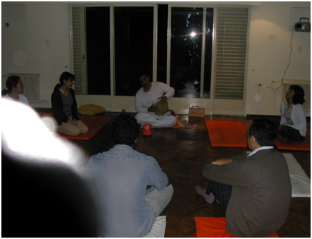 Yoga Centre run by Angel Singh-kirtan is played