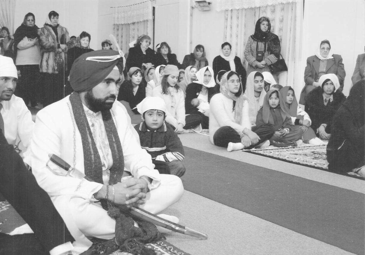 Bridegroom sans bride-Rosario Gurdwara. Bride did not pay obeisance at the gurdwara but joined the festivities in the evening preceded by church wedding